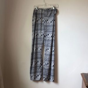 Blue and white tribal patterned pants